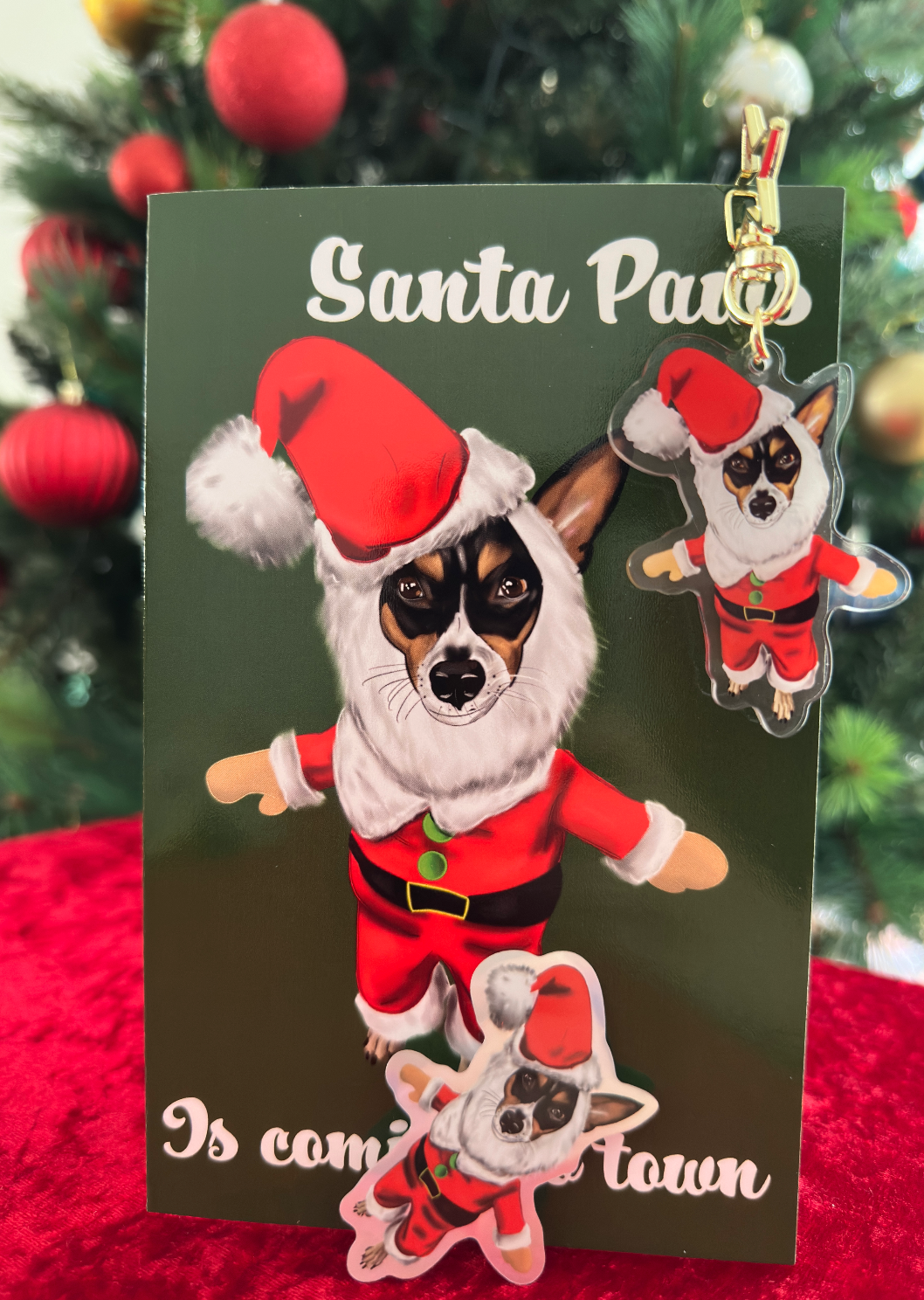 Christmas Jack Russell Acrylic Keychain