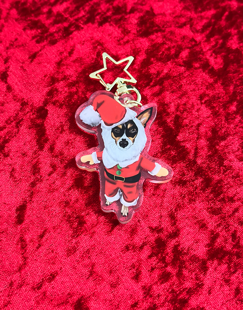 Christmas Jack Russell Acrylic Keychain