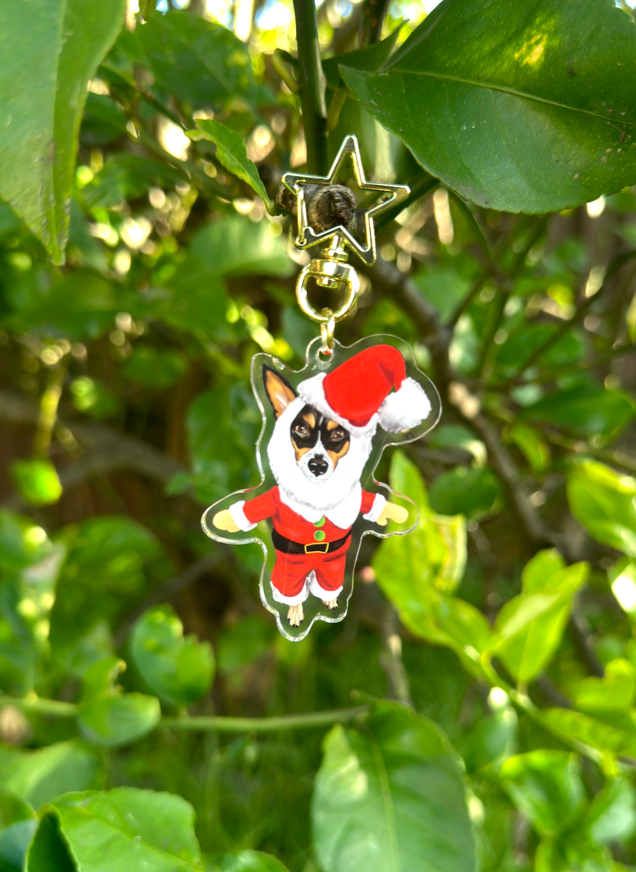 Christmas Jack Russell Acrylic Keychain