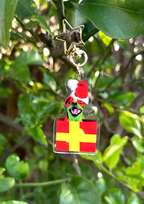 Cheeky Chihuahua Christmas Present Keychain