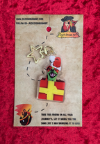 Cheeky Chihuahua Christmas Present Keychain