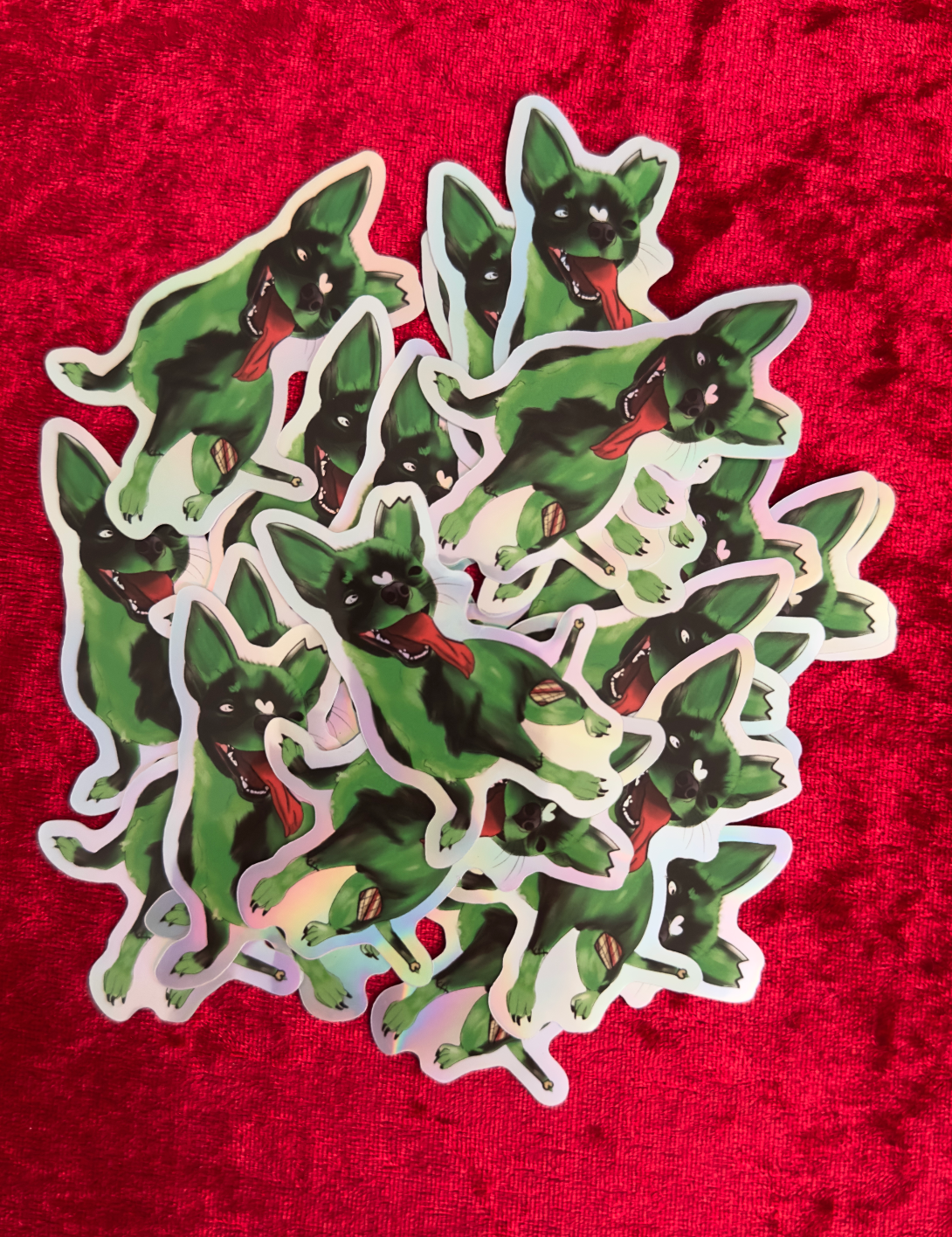 Zombie Chihuahua Holographic Sticker