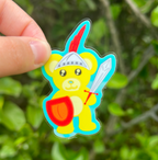 Shining Knight Bear Glow in the dark sticker outdoors