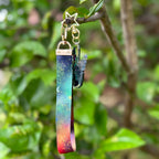 Falling Spaceman Acrylic Keychain with a space design Lanyard