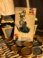 Spaceman Acrylic Keychain surrounded by treasure