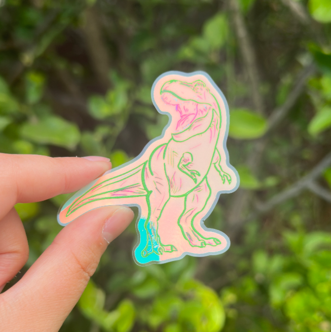 T-Rex Dinosaur Glow In The Dark Sticker Outdoor