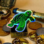 Taco the turtle Holographic Surrounded by Pirate treasure