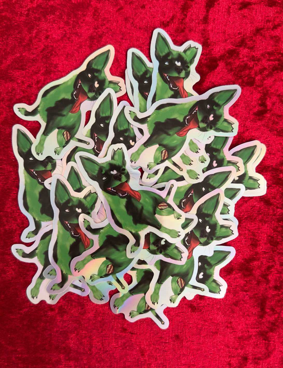 Zombie Chihuahua Stack Holographic Stickerd