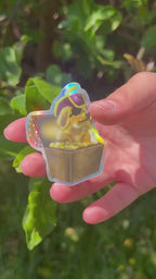 Golden Retriever Treasure Dog Holographic Sticker 