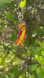 Queen Punk the Fiery Chihuahua Acrylic Keychain with a star clasp video showing the product