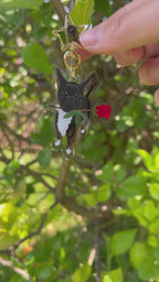 Chihuahua holding a Rose Acrylic Keychain Video 