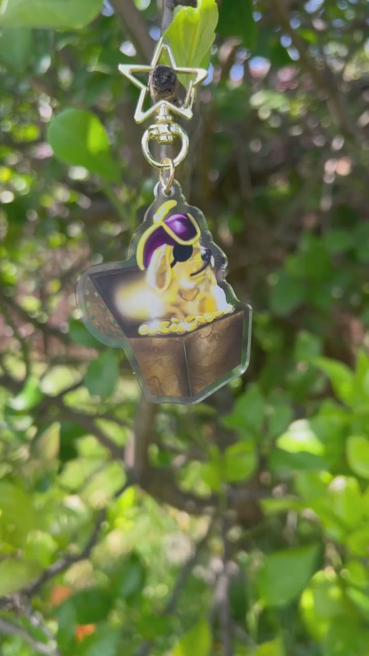 Acrylic Keychain with star clasp video showcasing Golden Retriever Treasure Dog