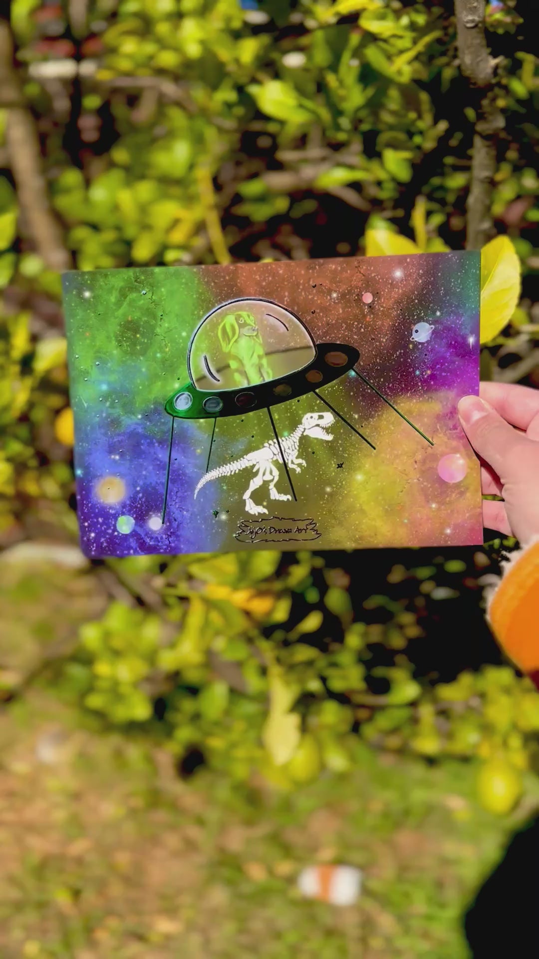 Stella the Space Dachshund A5 Foil Print