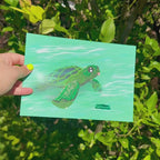 Taco the Sea Turtle A5 Foil Art Print