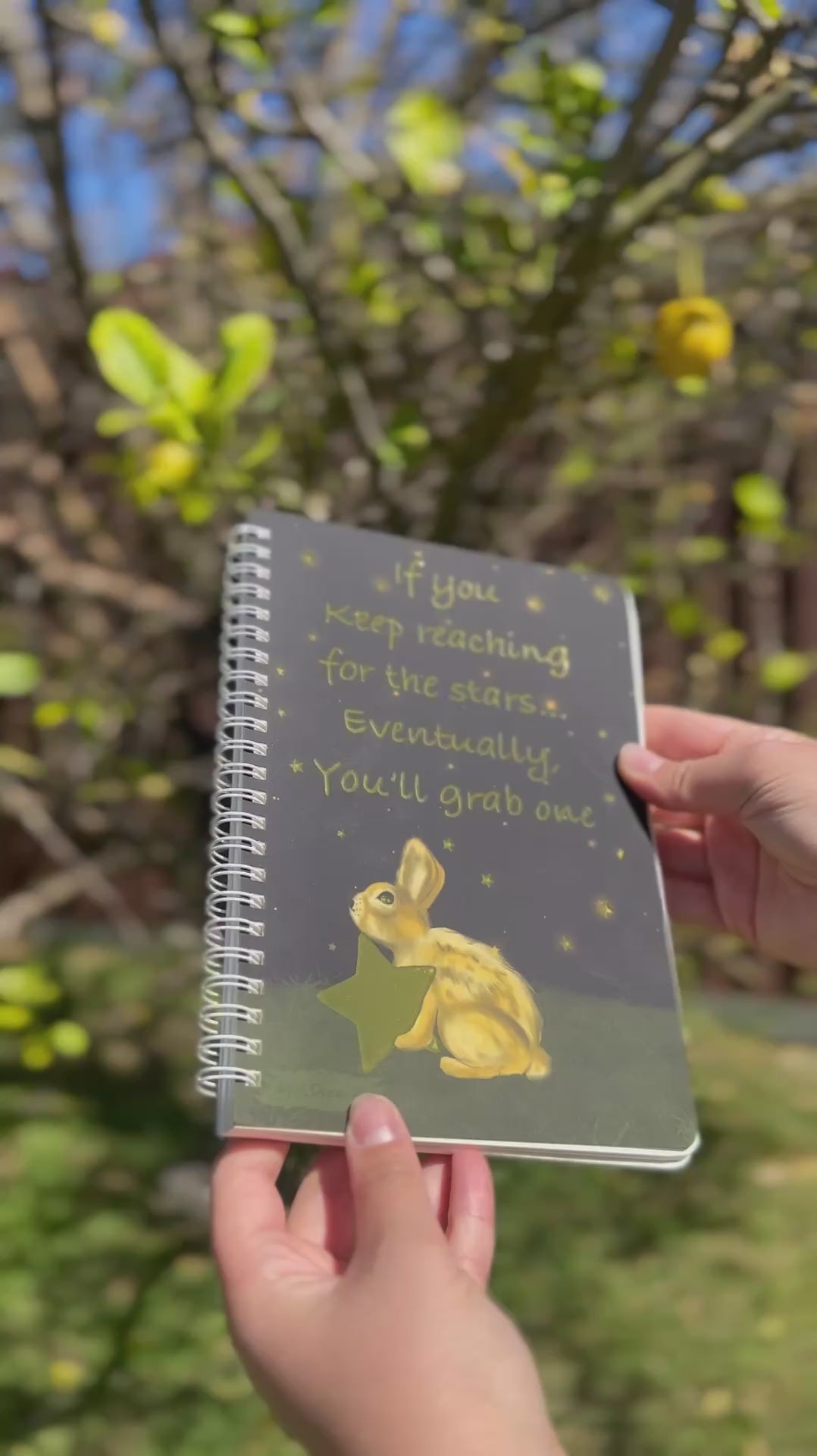 Shooting Star Bunny Foil A5 Spiral Notebook