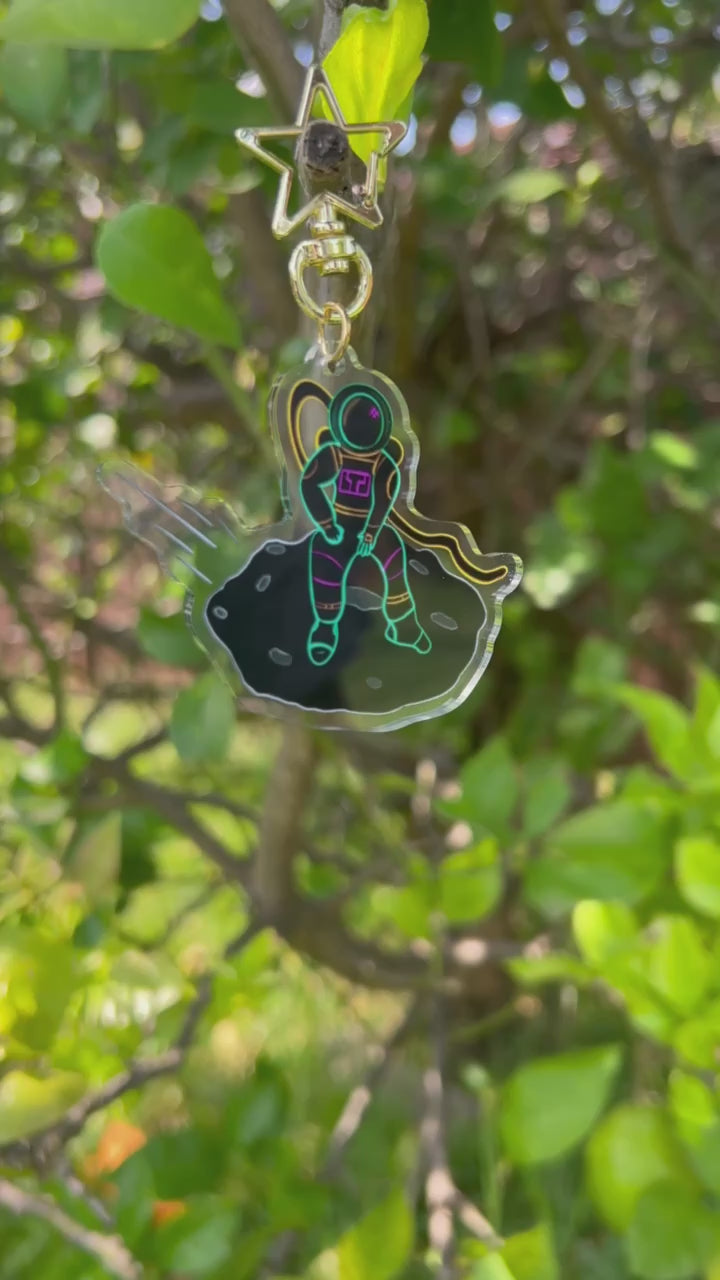 Falling Spaceman Acrylic Keychain