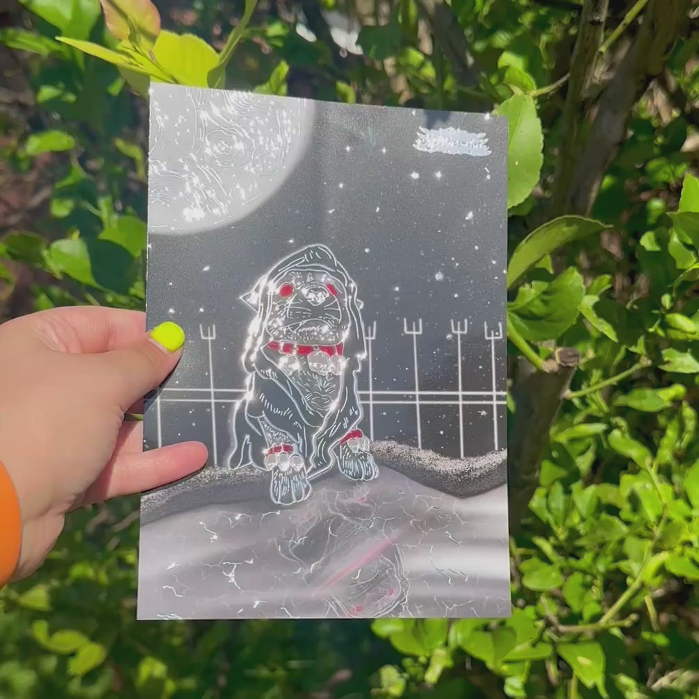 Thomas the Gothic Bulldog A5 Foil Art Print