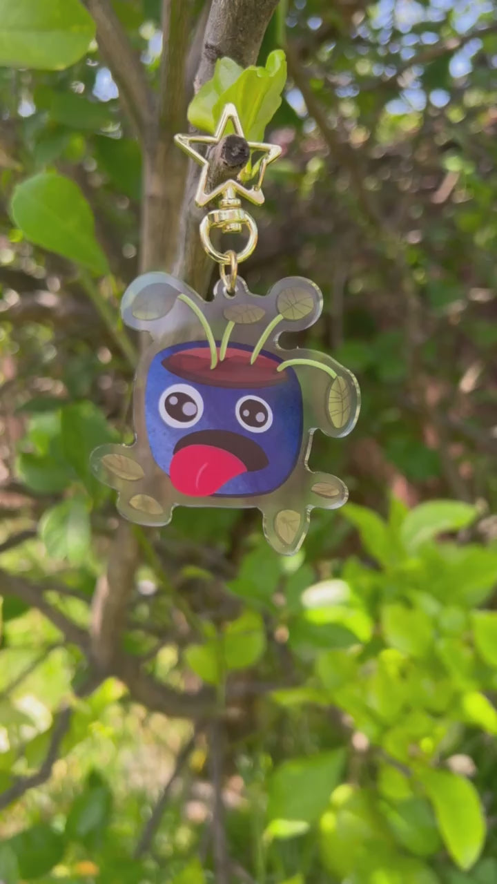 Thristy Pot Plant Acrylic Keychain Video