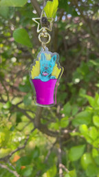 Frankie the French Bulldog Acrylic Keychain Video taken outside